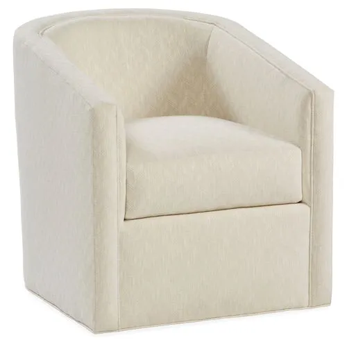 Monica Swivel Club Chair - Parchment Crypton - Miles Talbott - Hancrafted in the USA