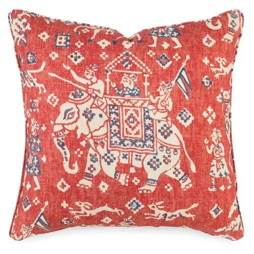 Aralm 19x19 Pillow - Flame Linen - Miles Talbott