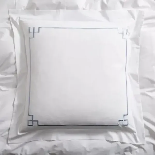 Fretwork Euro Sham - Light Blue/White - Hamburg House