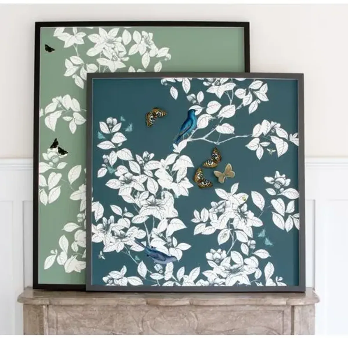 Dawn Wolfe - Dimensional Chinoiserie: Teal - Dawn Wolfe Design - Blue