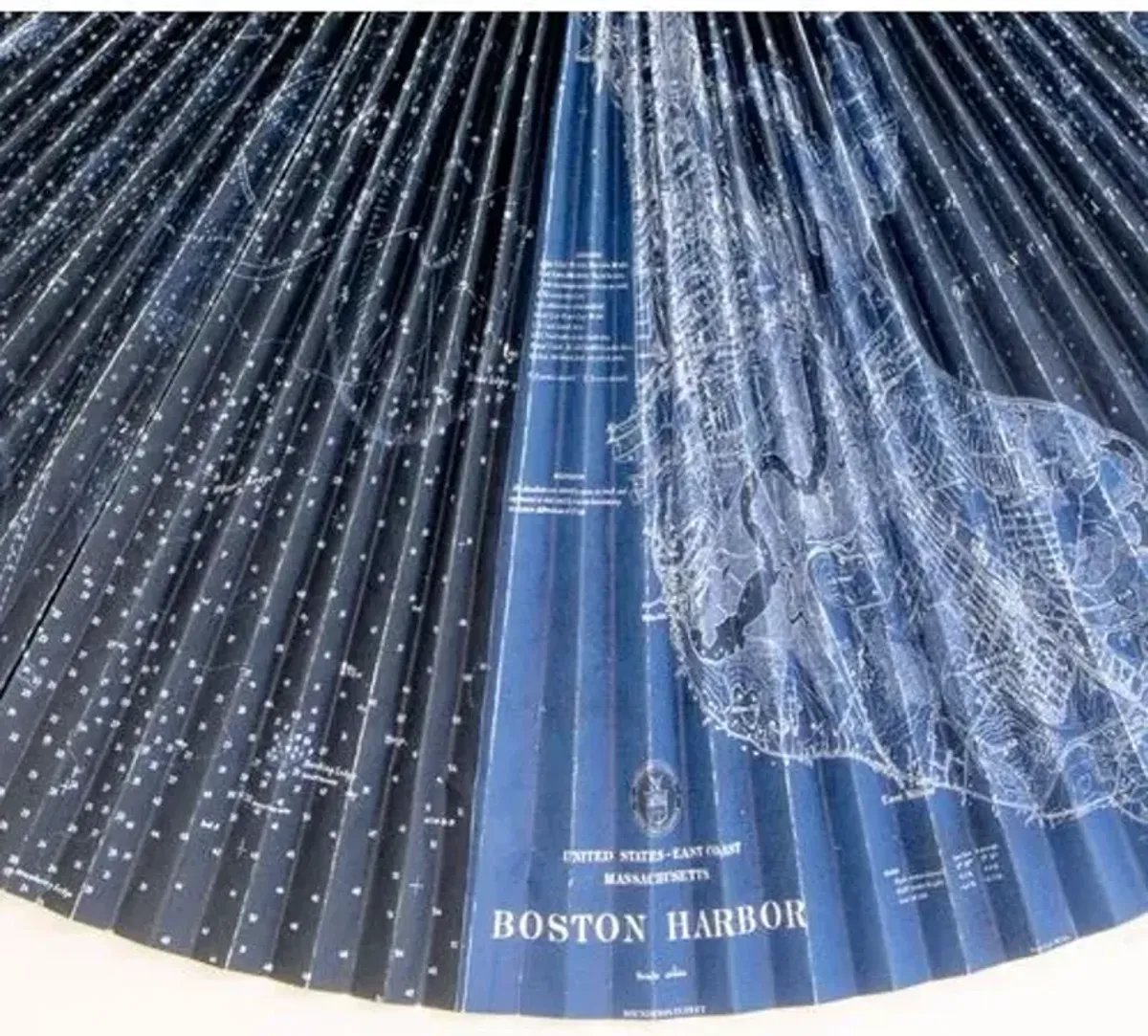 Dawn Wolfe - Pleated Map: Boston Harbor - Dawn Wolfe Design - Blue