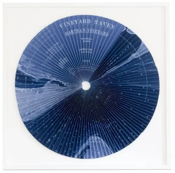 Dawn Wolfe - Pleated Map: Martha's Vineyard - Dawn Wolfe Design - Blue