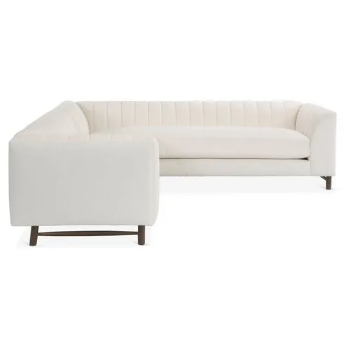 Alden Linen Sectional - White