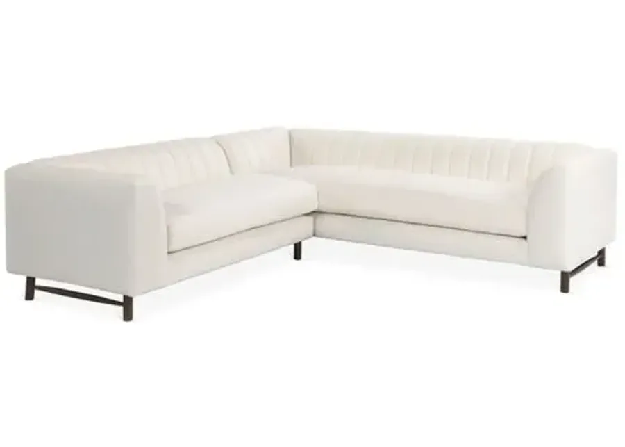 Alden Linen Sectional - White