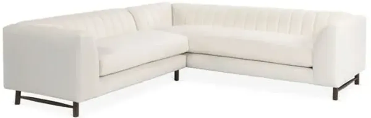 Alden Linen Sectional - White