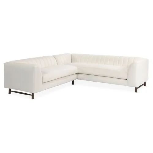 Alden Linen Sectional - White