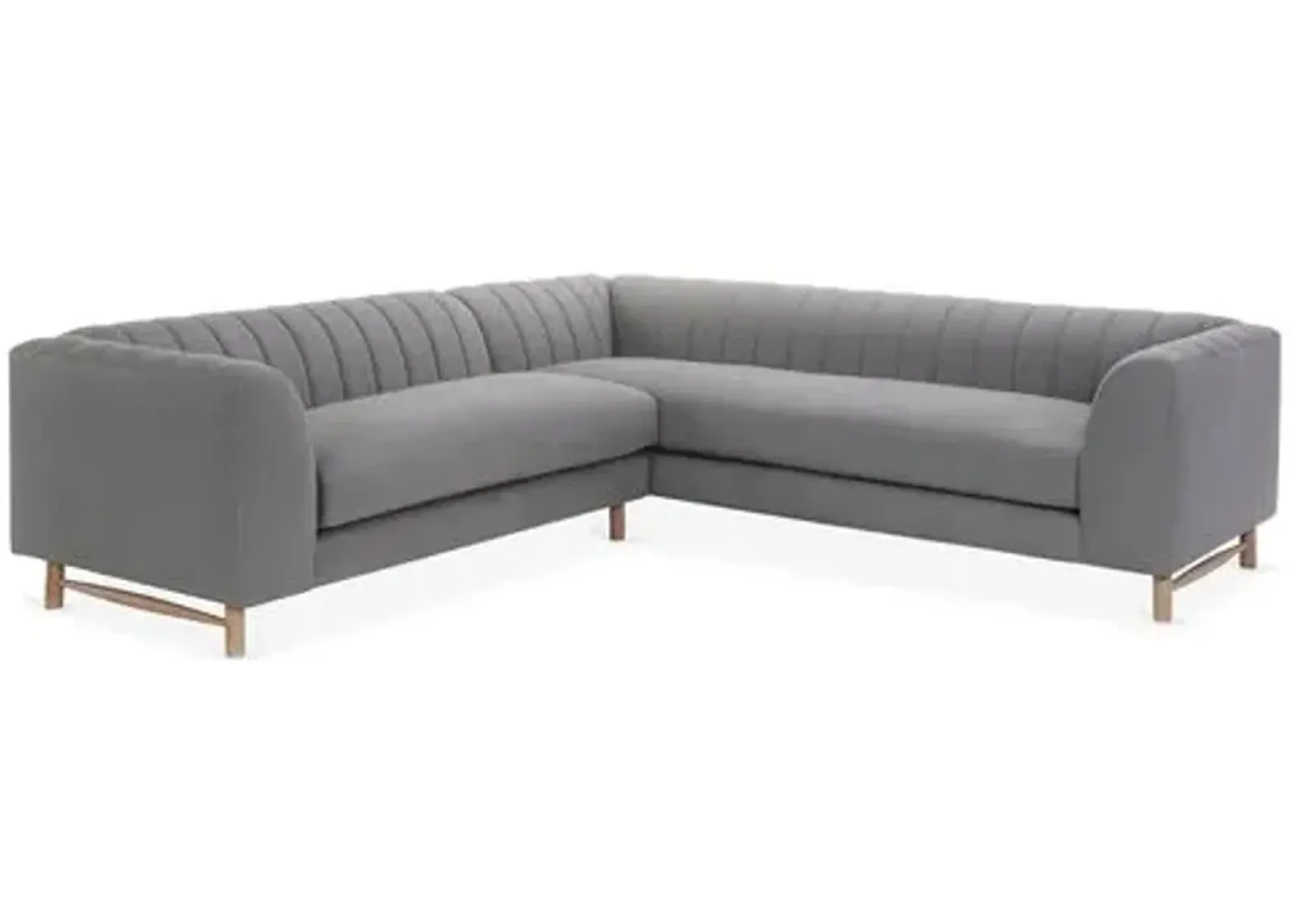 Alden Linen Sectional - Gray