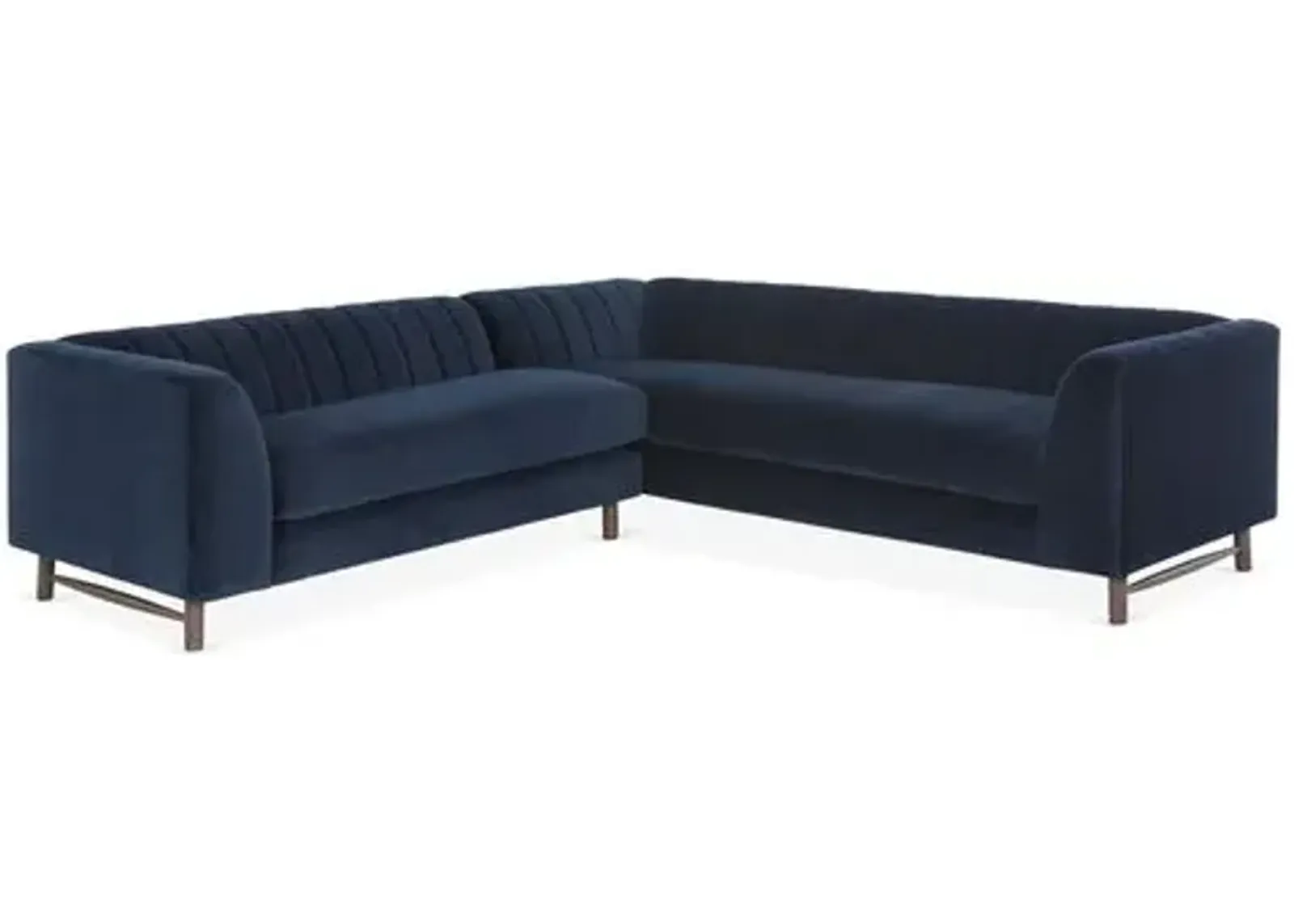 Alden Velvet Sectional - Blue