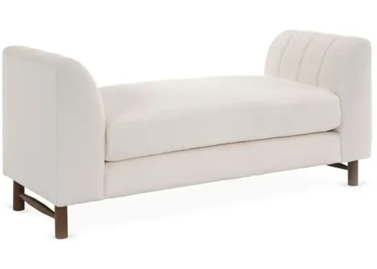 Alden Linen Bench - White