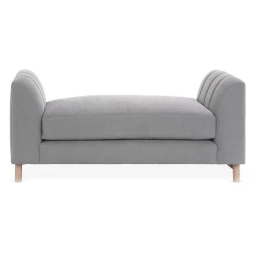 Alden Linen Bench - Gray