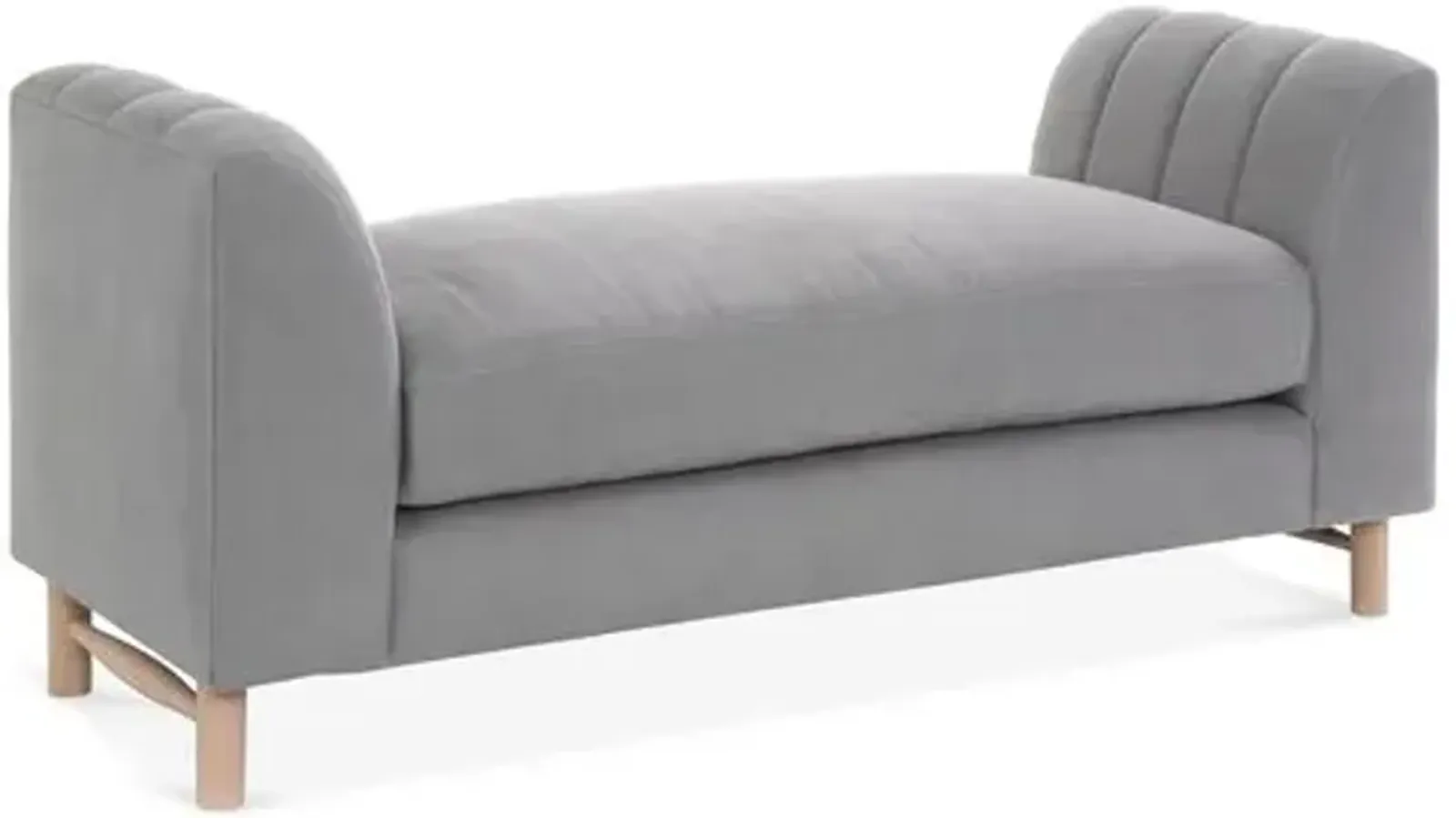 Alden Linen Bench - Gray