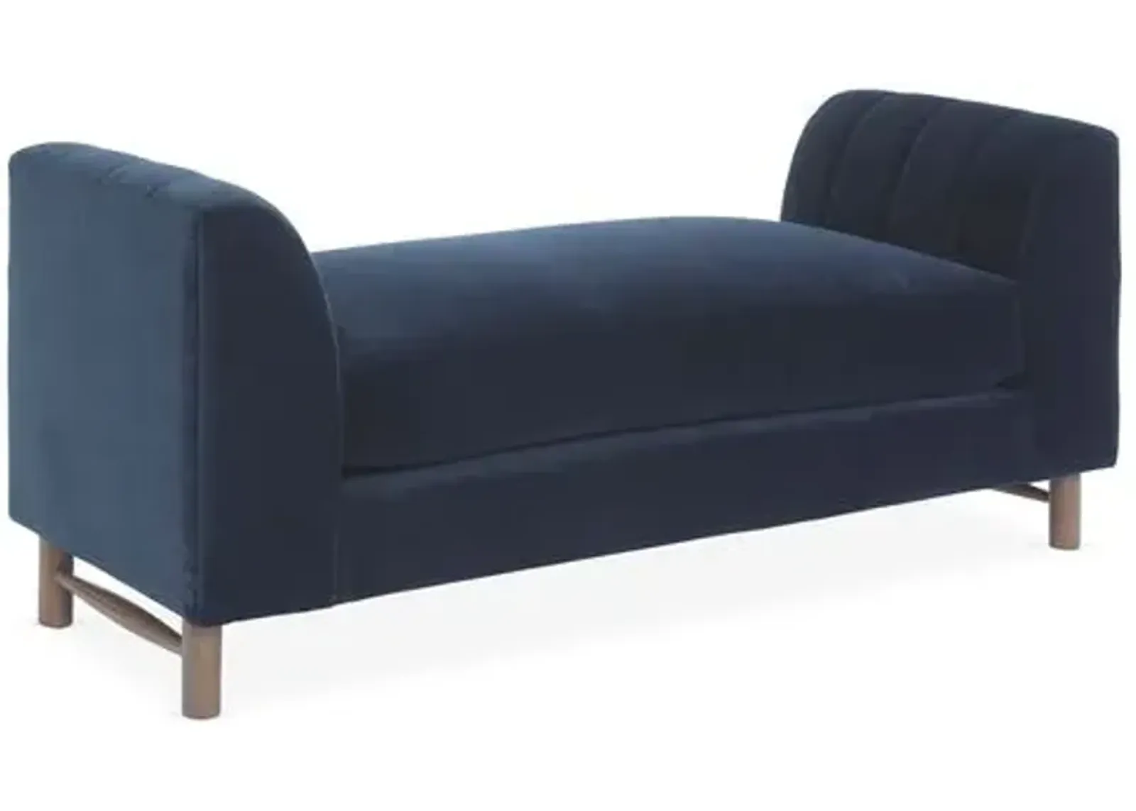 Alden Velvet Bench - Blue