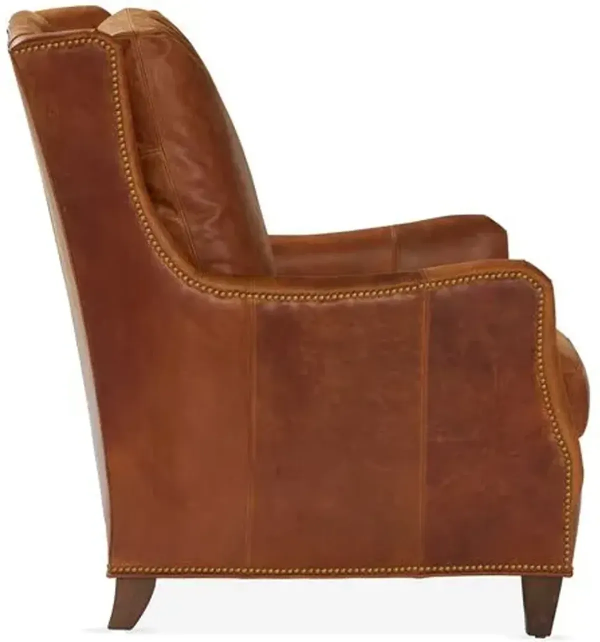 Etna Wingback Chair - Café Leather - Massoud - Brown - Comfortable, Stylish