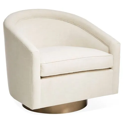 Benson Crypton Swivel Chair - Ivory - Kim Salmela - Handcrafted