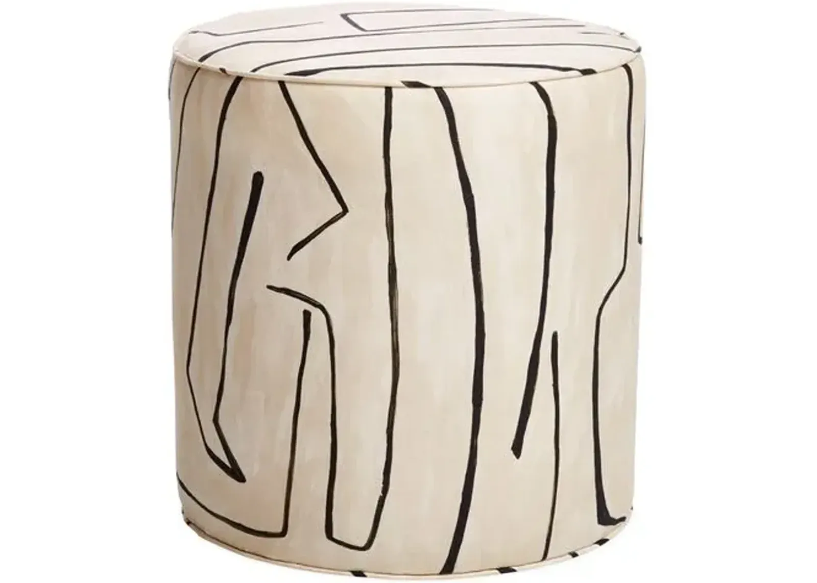 Harper Round Ottoman - Griffito - Beige