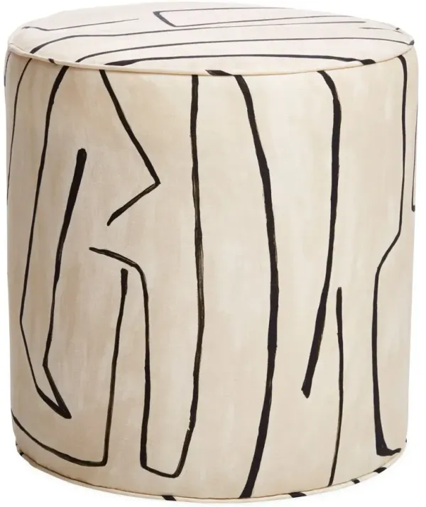Harper Round Ottoman - Griffito - Beige