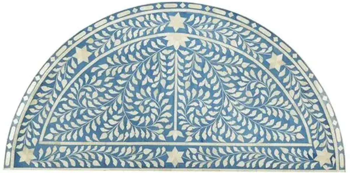 Layla Bone-Inlay Console - Blue/White