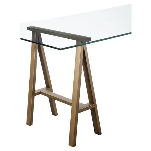 Brady Desk - Brushed Brass - Gold