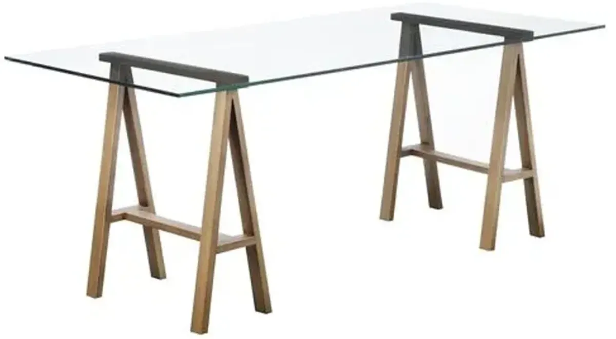 Brady Desk - Brushed Brass - Gold