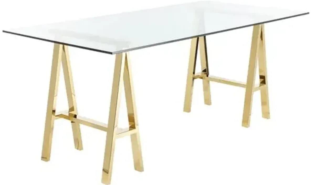 Brady Desk - Polished Gold