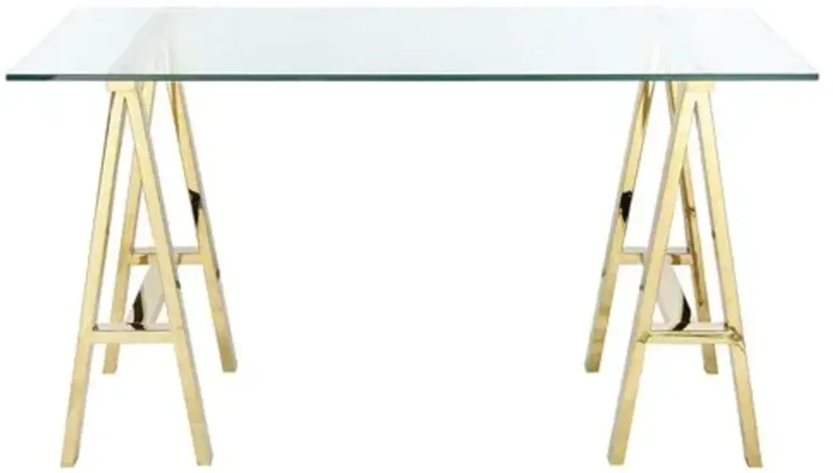 Brady Desk - Polished Gold