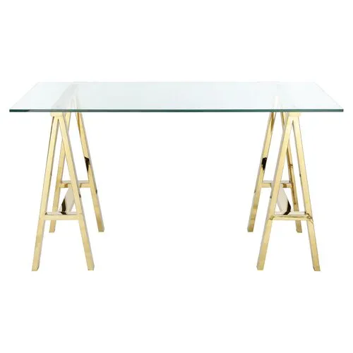 Brady Desk - Polished Gold