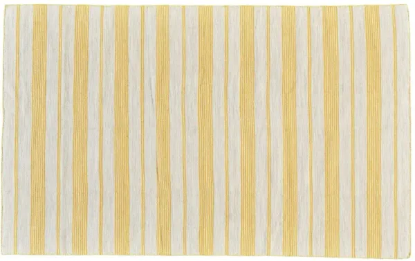 Gilford Outdoor Rug, Gold/White