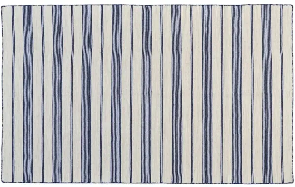 Gilford Outdoor Rug, Navy/White