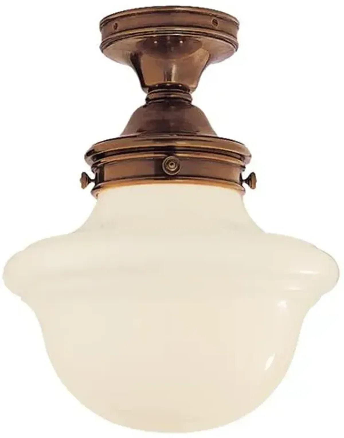 Visual Comfort - Edmond Semi-Flush Mount - Antique Brass - Gold