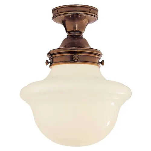 Visual Comfort - Edmond Semi-Flush Mount - Antique Brass - Gold