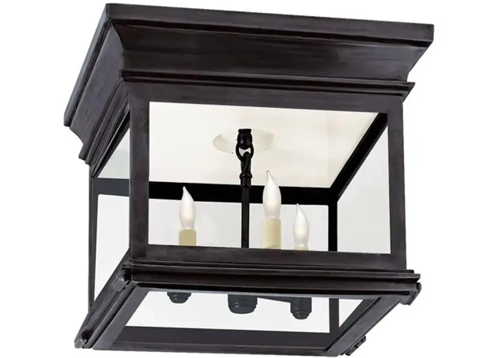 Visual Comfort - Club Small Flush Mount - Bronze/Clear - Black