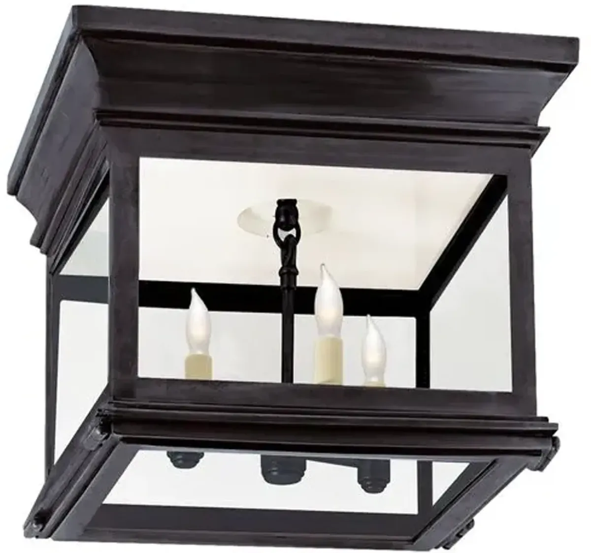 Visual Comfort - Club Small Flush Mount - Bronze/Clear - Black