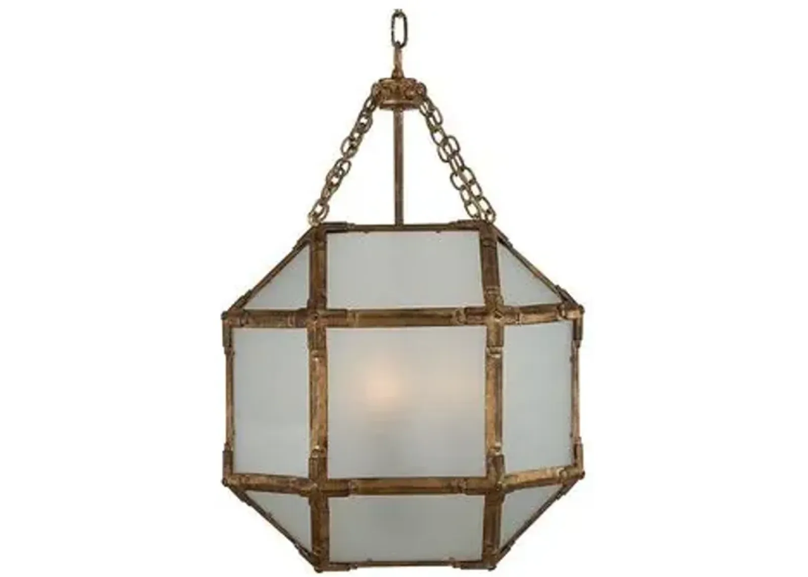 Visual Comfort - Morris Lantern - Antiqued Gold/Frosted