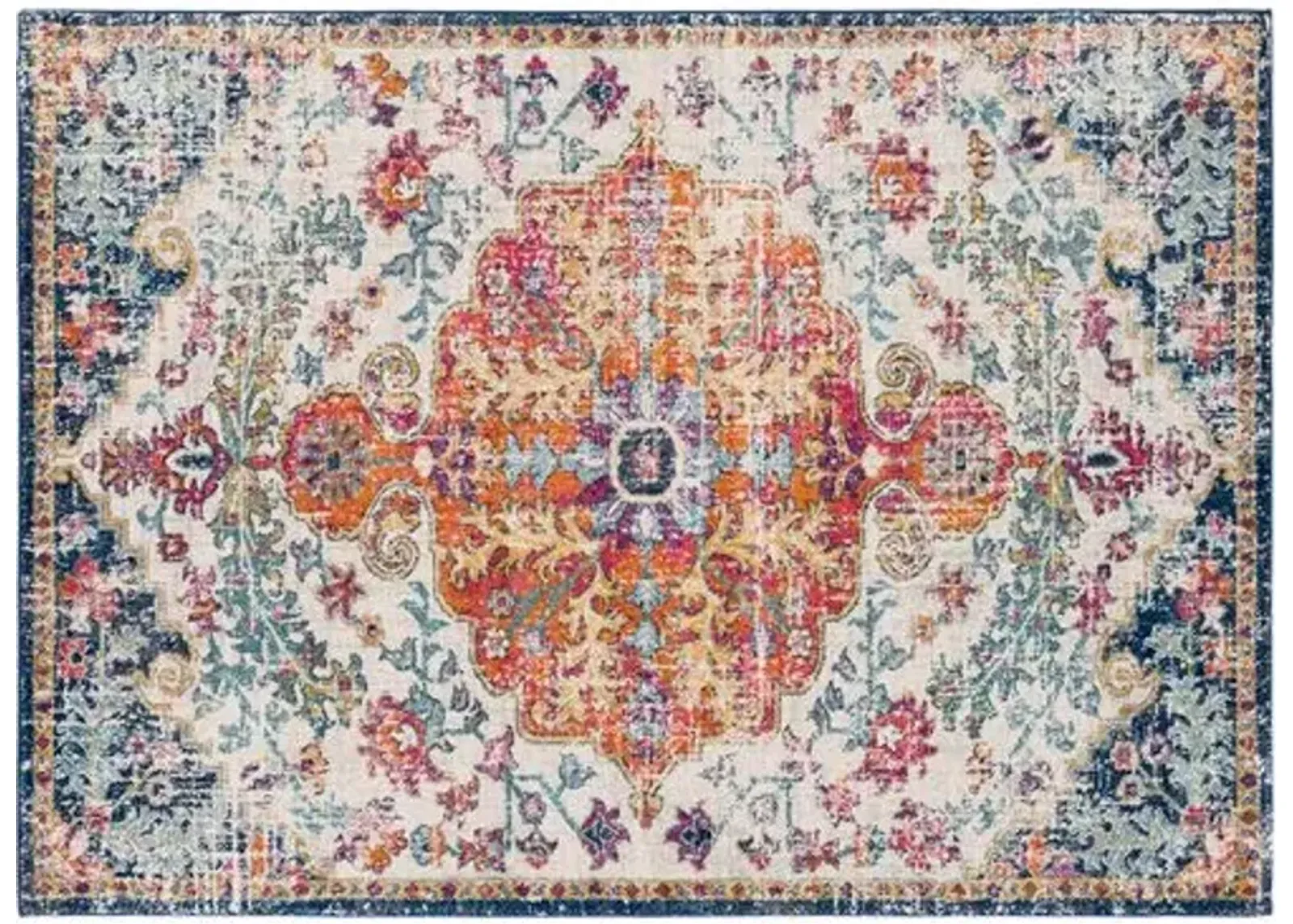 Errai Rug - Neutral/Blue - Blue