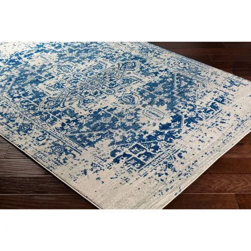 Corvi Rug - Neutral/Blue - Blue