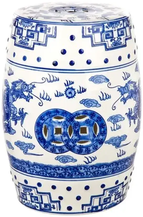Dragon's Breath Garden Stool - Blue