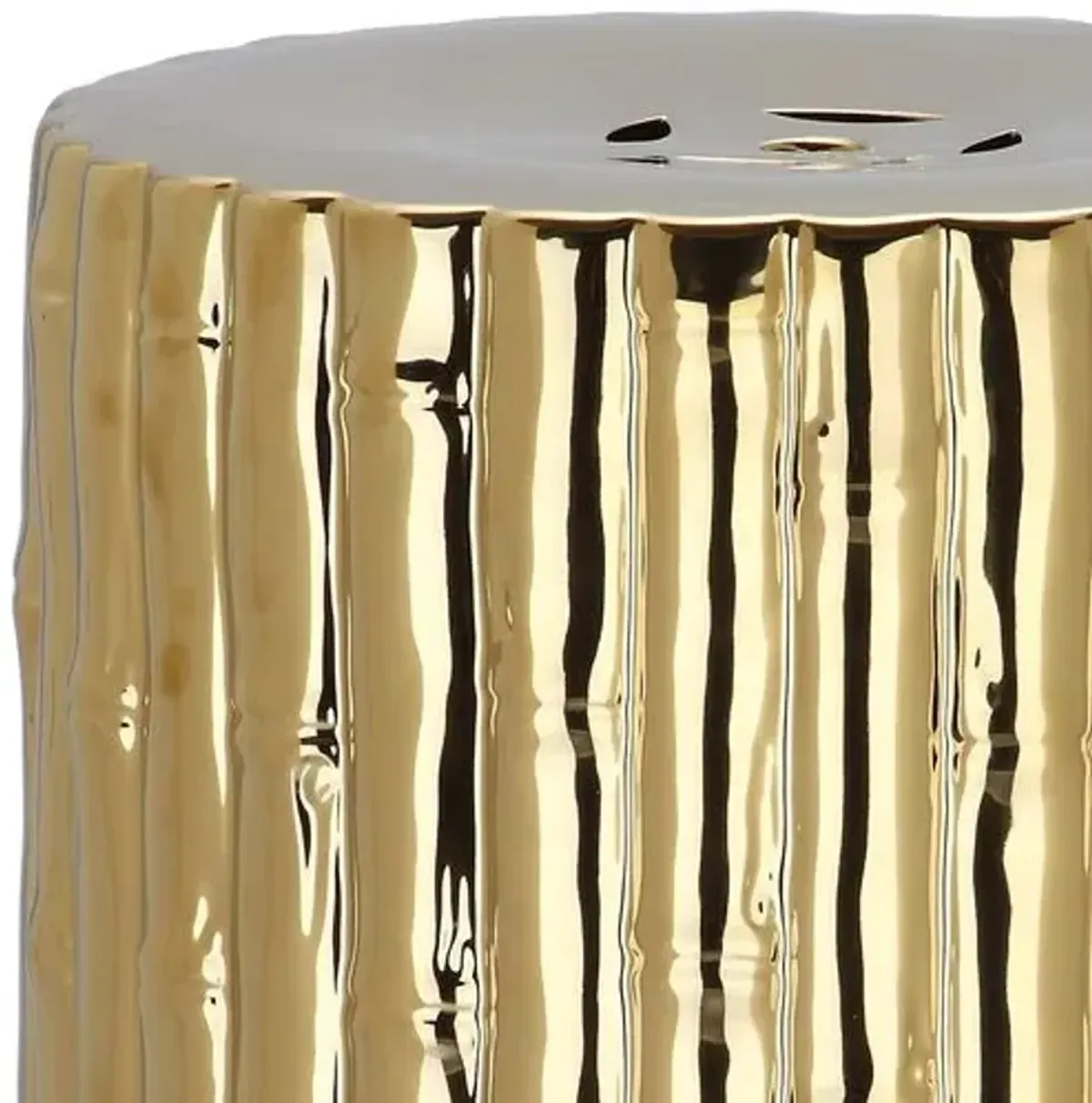 Bamboo Garden Stool - Gold