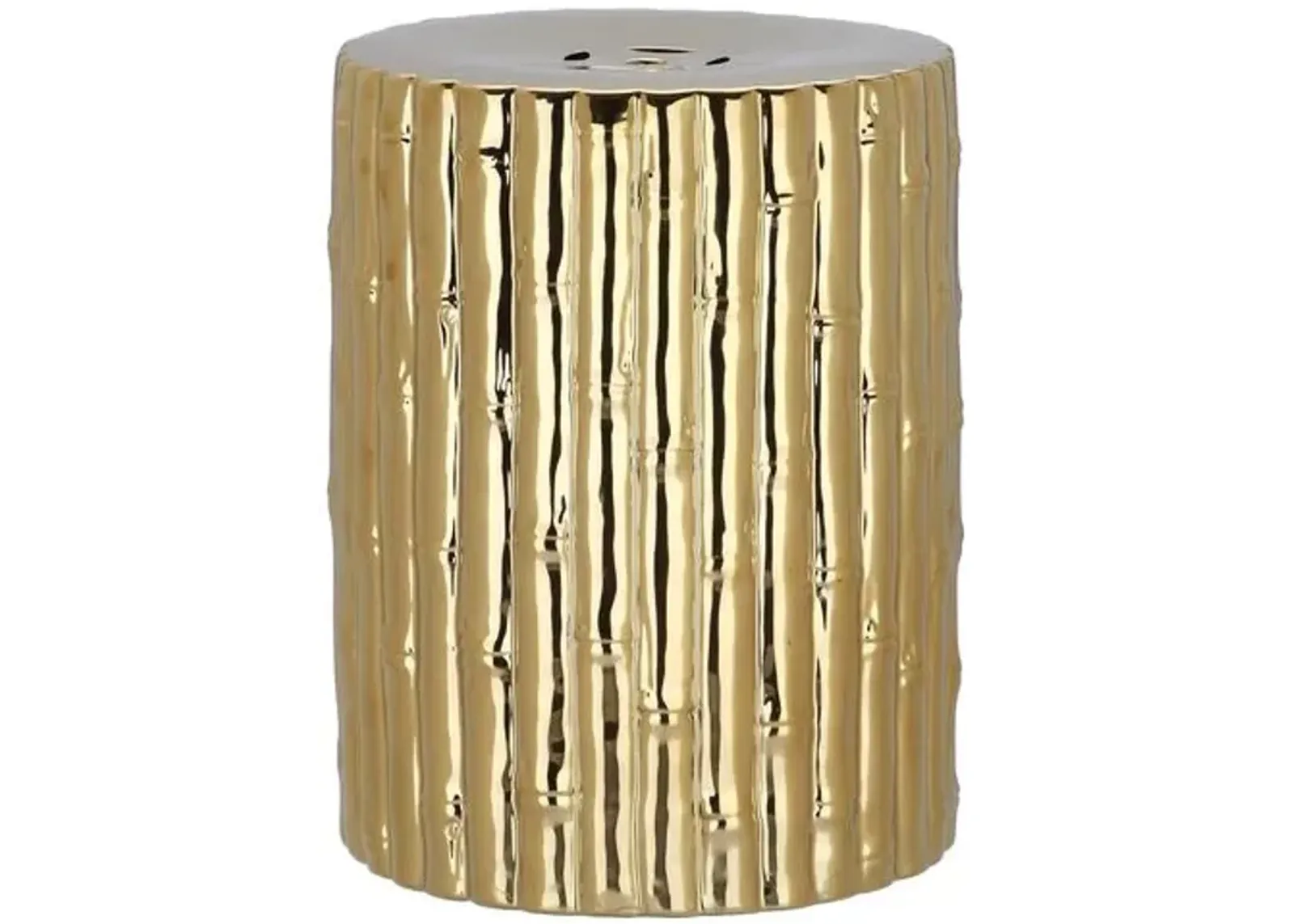 Bamboo Garden Stool - Gold