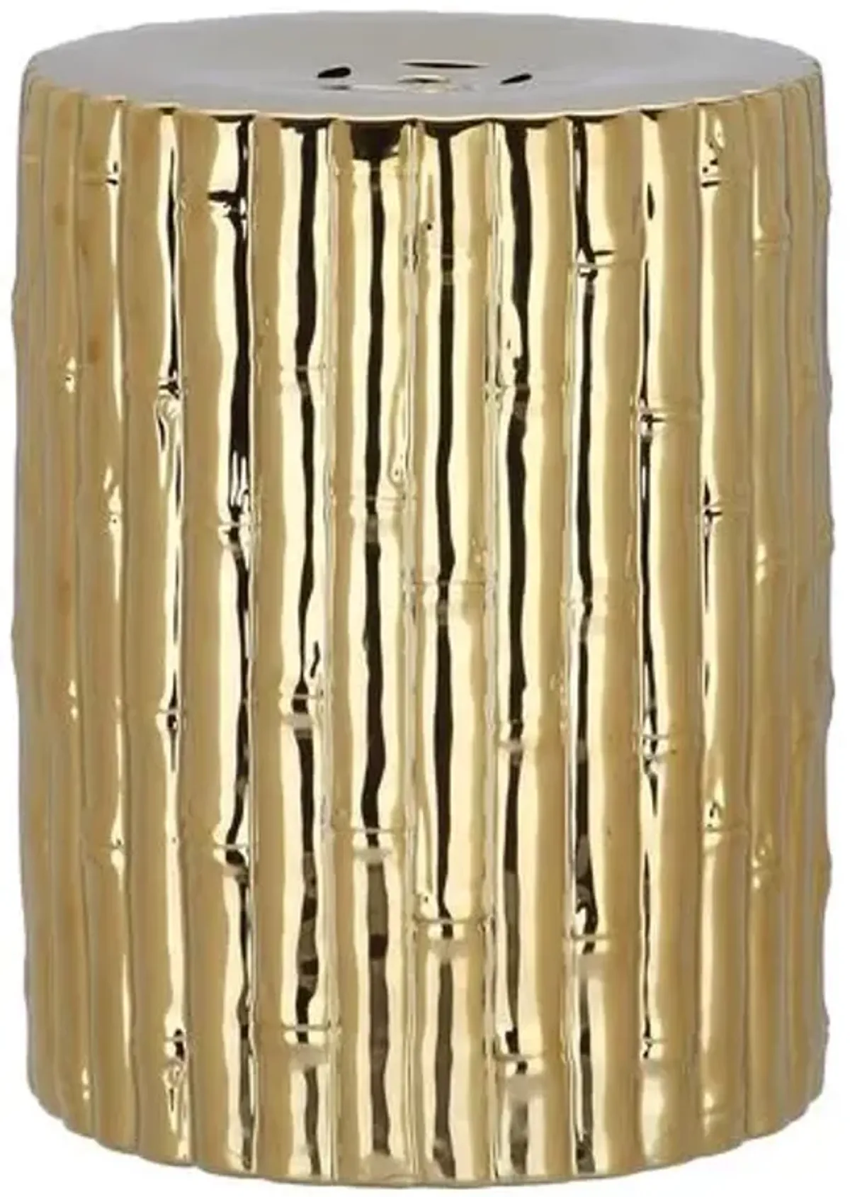 Bamboo Garden Stool - Gold