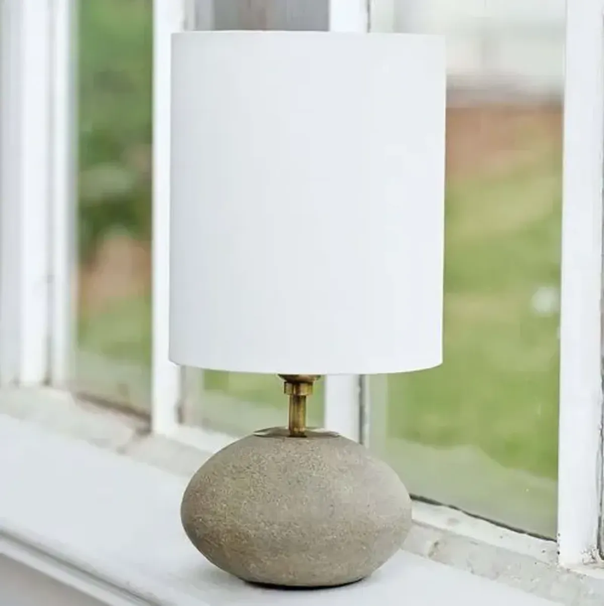 Concrete Mini Orb Table Lamp - Natural - Regina Andrew