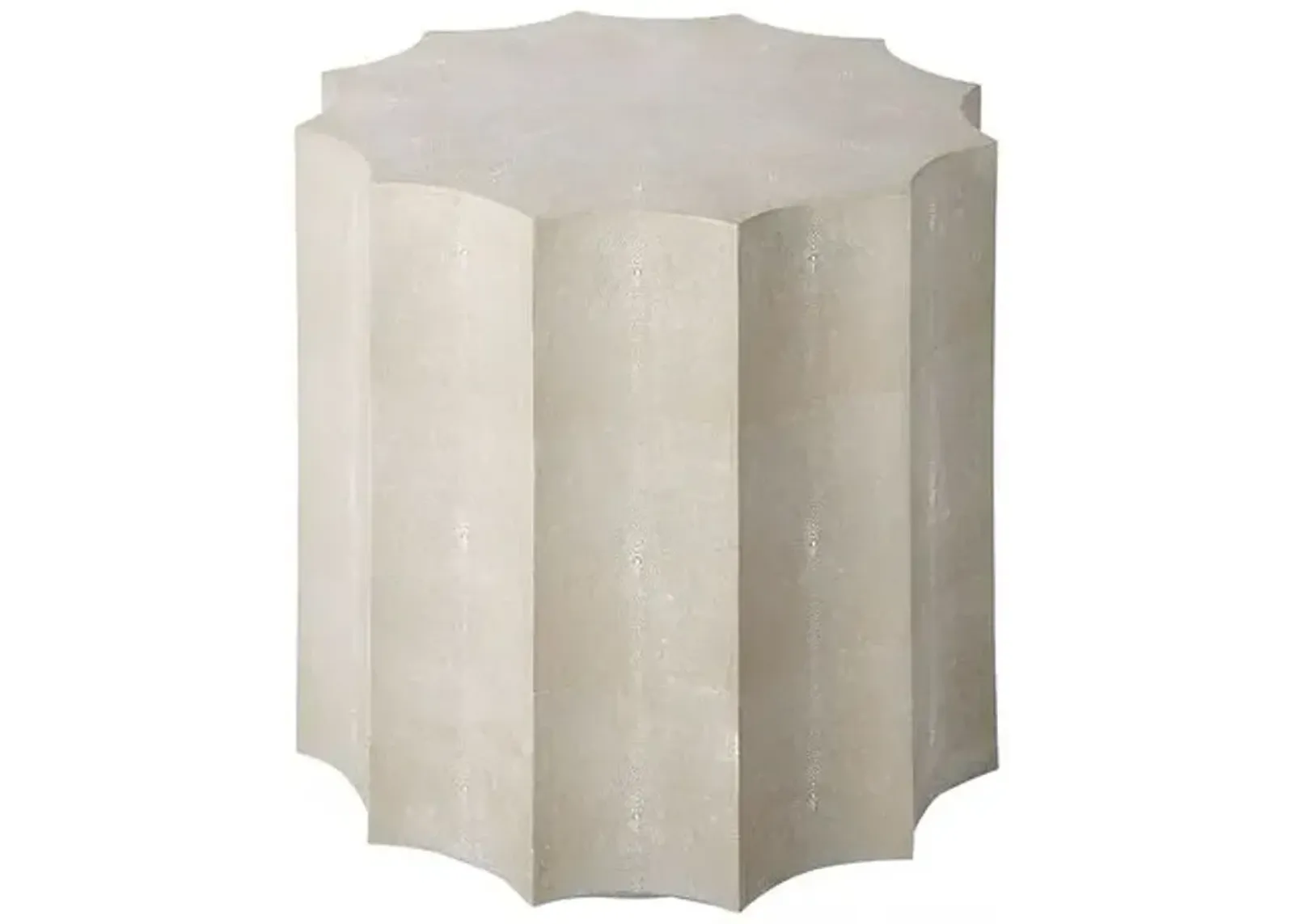 Marilyn Faux-Shagreen Side Table - Ivory/Gray - Regina Andrew