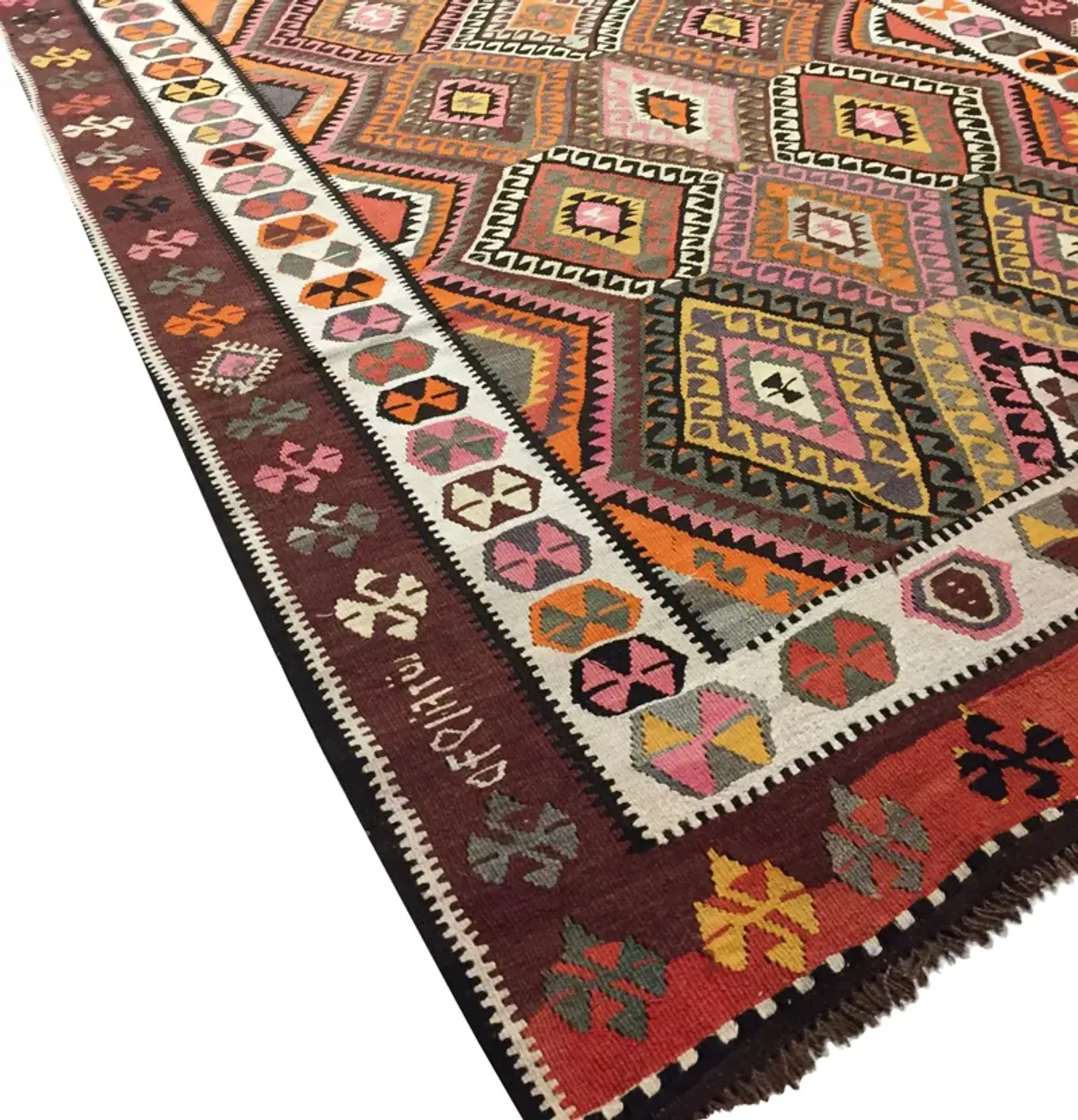 Turkish Kilim Runner - 5'9" x 14'7" - red