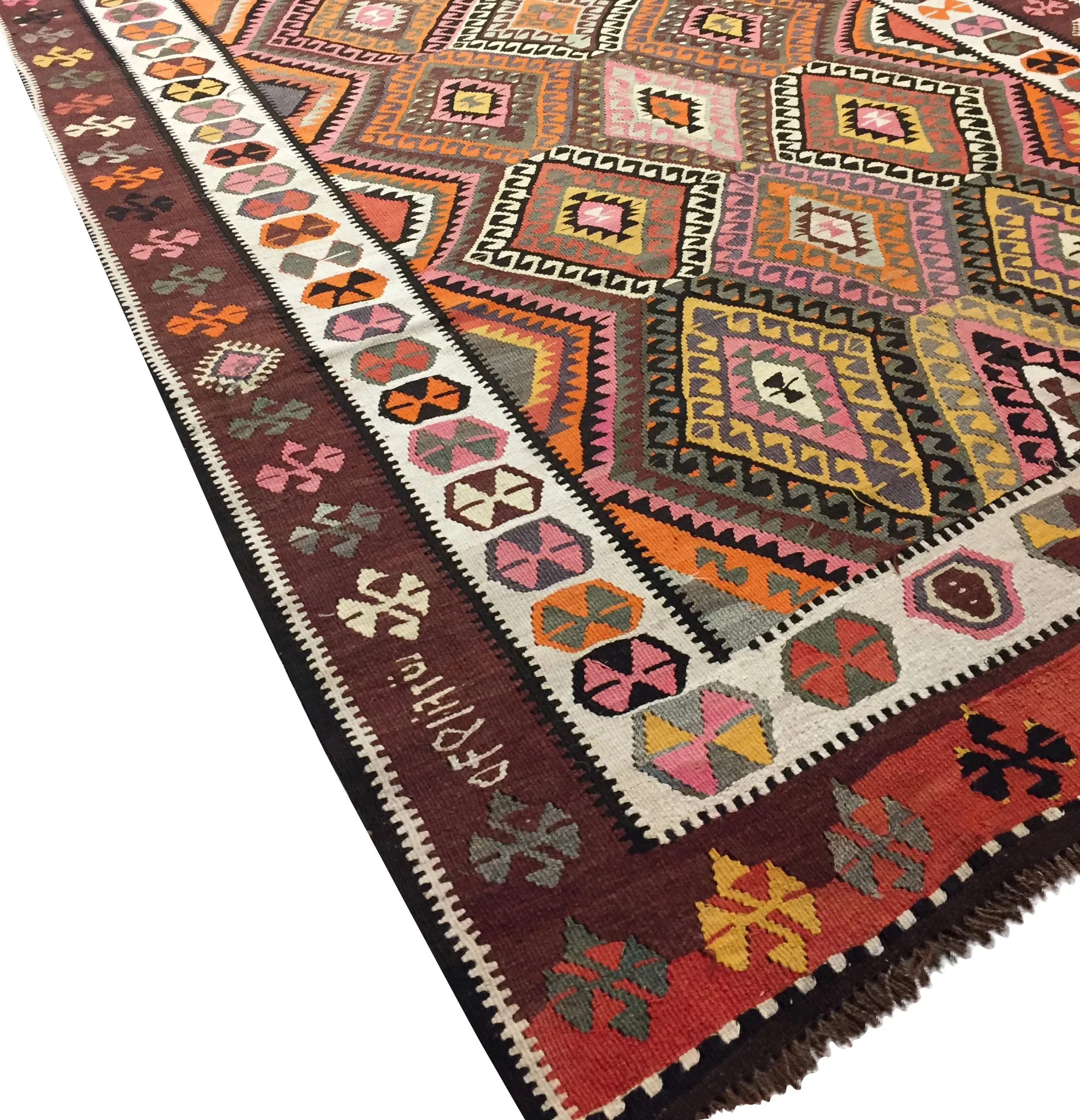 Turkish Kilim Runner - 5'9" x 14'7" - red