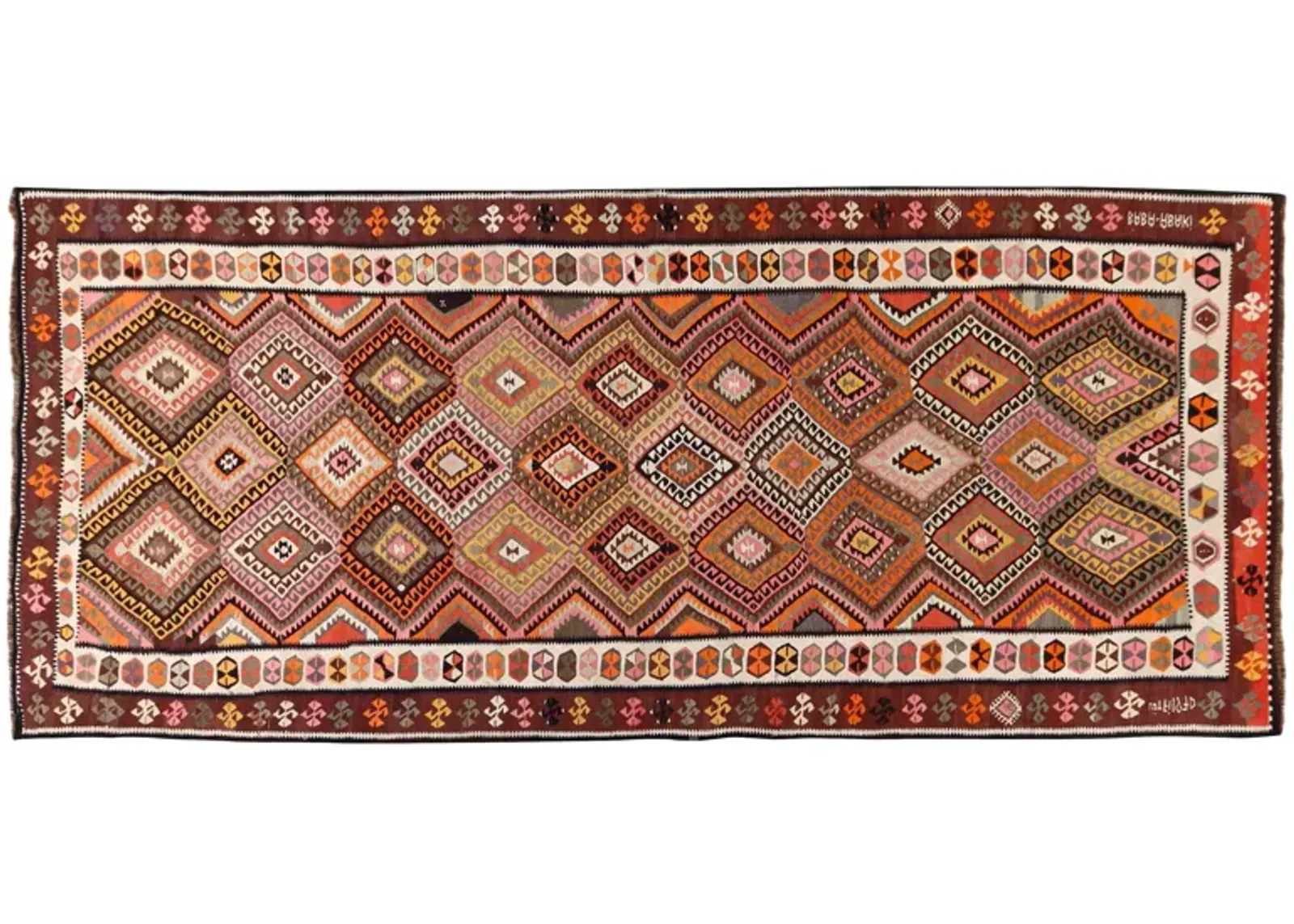 Turkish Kilim Runner - 5'9" x 14'7" - red