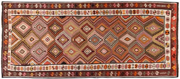 Turkish Kilim Runner - 5'9" x 14'7" - Red