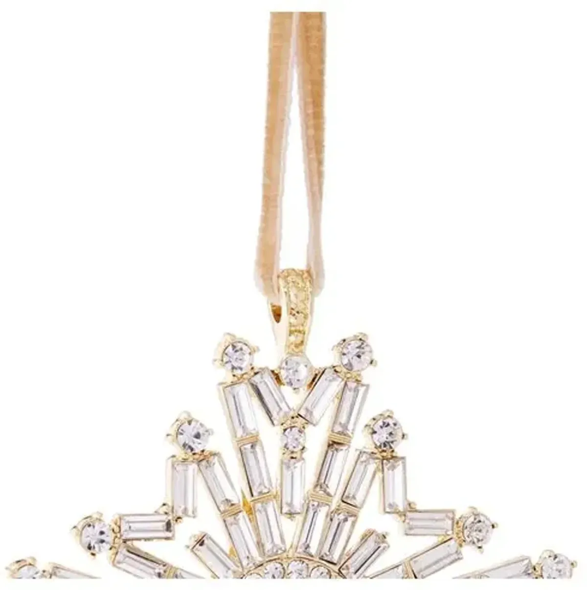 Baguette Snowflake Ornament - Crystal/Gold - Joanna Buchanan