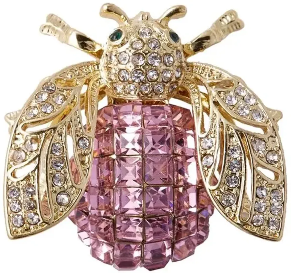 Asst. of 5 Mini-Bug Clip Ornaments - Pink - Joanna Buchanan - Gold