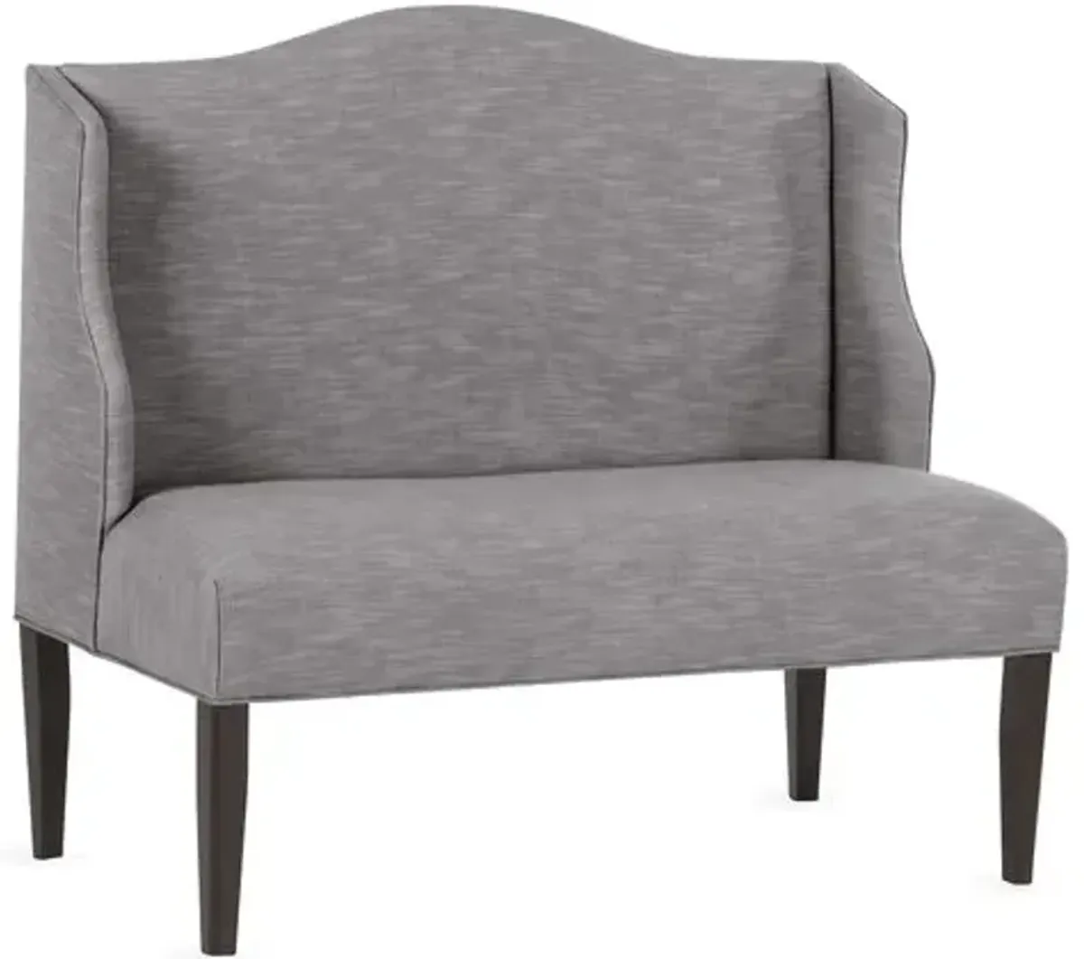 Chelsea Camelback Banquette - Handcrafted - Gray