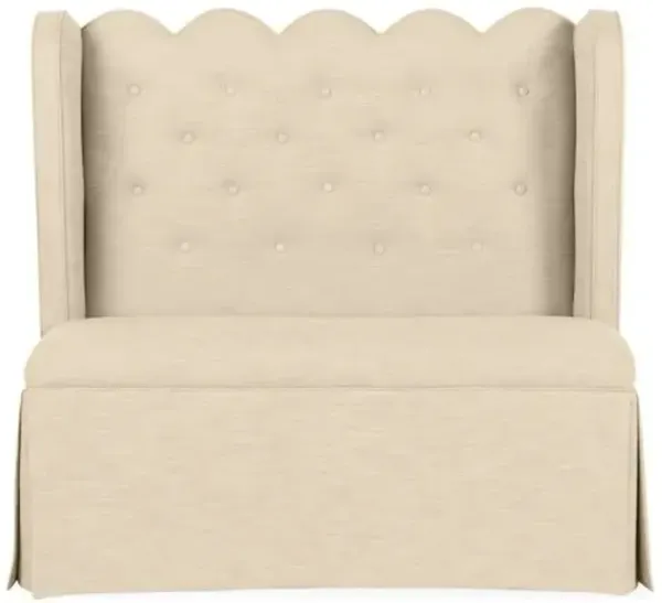 Regina Scallop Banquette - Handcrafted - Beige