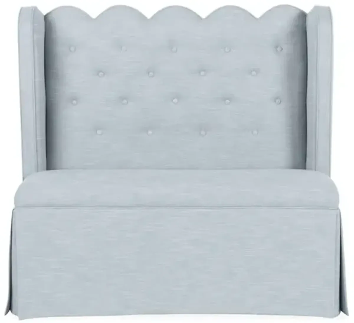 Regina Scallop Banquette - Handcrafted - Blue